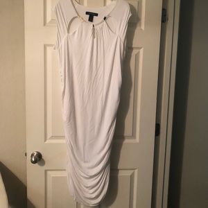 Ashley Stewart White Ruched Dress
